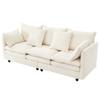 L-Shaped Corner Sofa with 4 Cushions and 3 Backrests, 3-Seater Sofa with Chaise Longue, Capacity Up To 120 Kg, Living Room Sofa 212×150×90 Cm, Beige