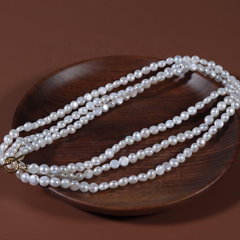 120cm Irregular Baroque Vintage Natural Freshwater Pearl Sweater Chain Multiple Wearing Methods Baroque Pearl Necklace Long 120cm