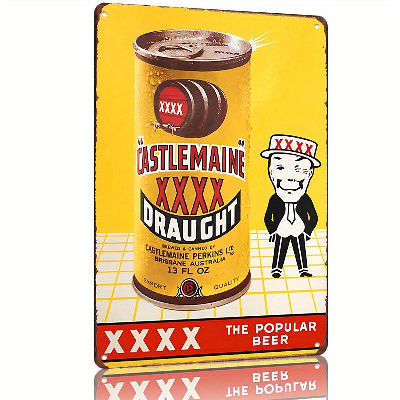 

Металлическая табличка Castlemaine XXXX Draught Винтажная австралийская пивная реклама Настенное искусство Ретро Декор для мужской комнаты Бар Кафе aluminum 20x30cm