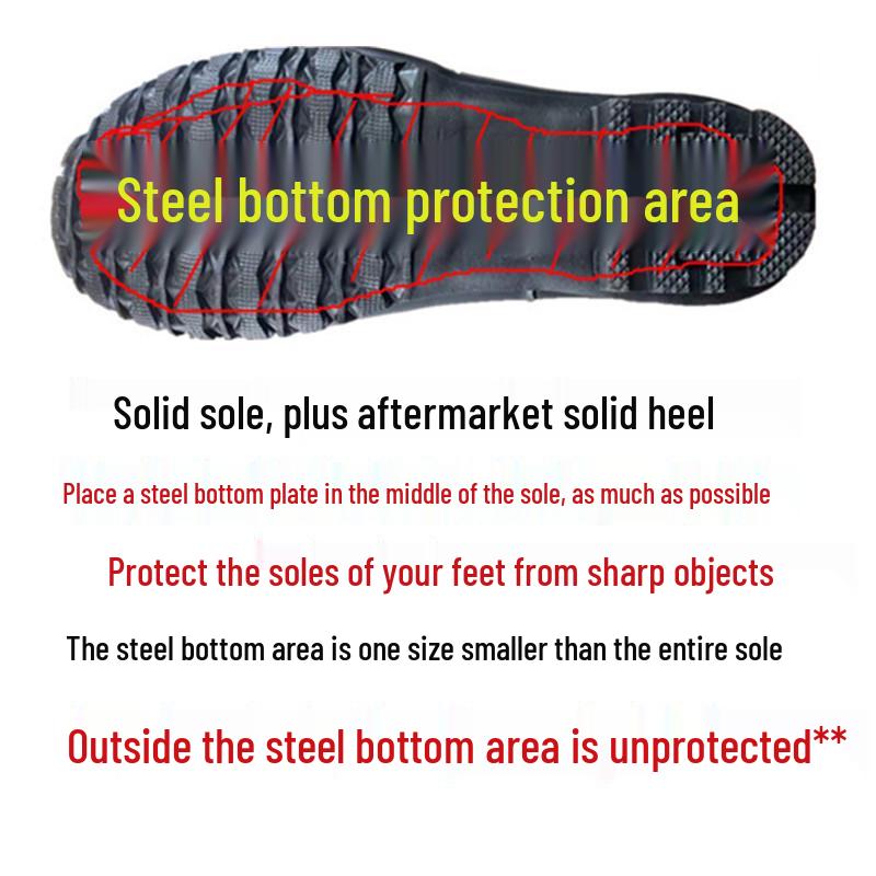 Men's Puncture-Resistant Steel Toe Rain Boots – Mid-Calf Rubber Work Shoes for Construction & Fishing