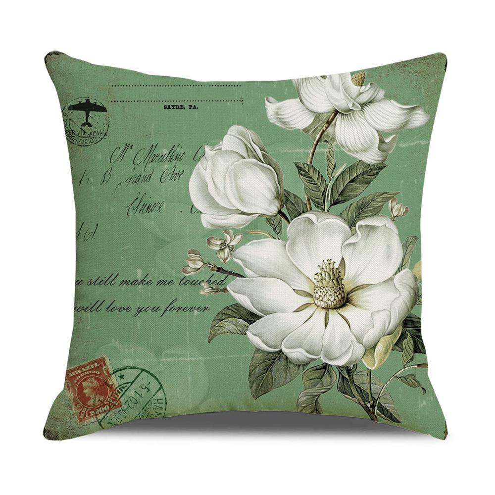 New Vintage Floral Pillow Linen Printed Sofa Home Office Decorative Cushion Cover