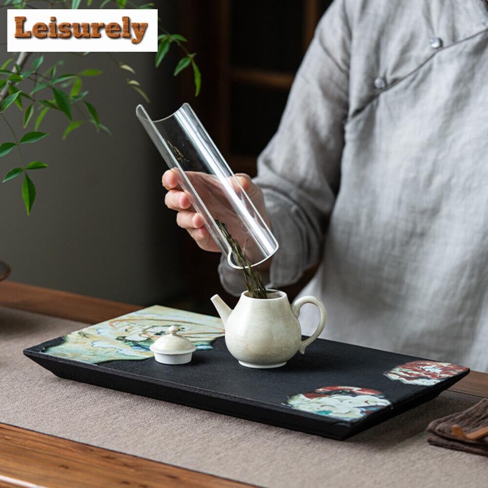 Dream Back Dunhuang Rectangular Dry Brew Table Tea Tray Solid Wood Pot Bearing Plate Household Small Pot Base Kung Fu Tea Set