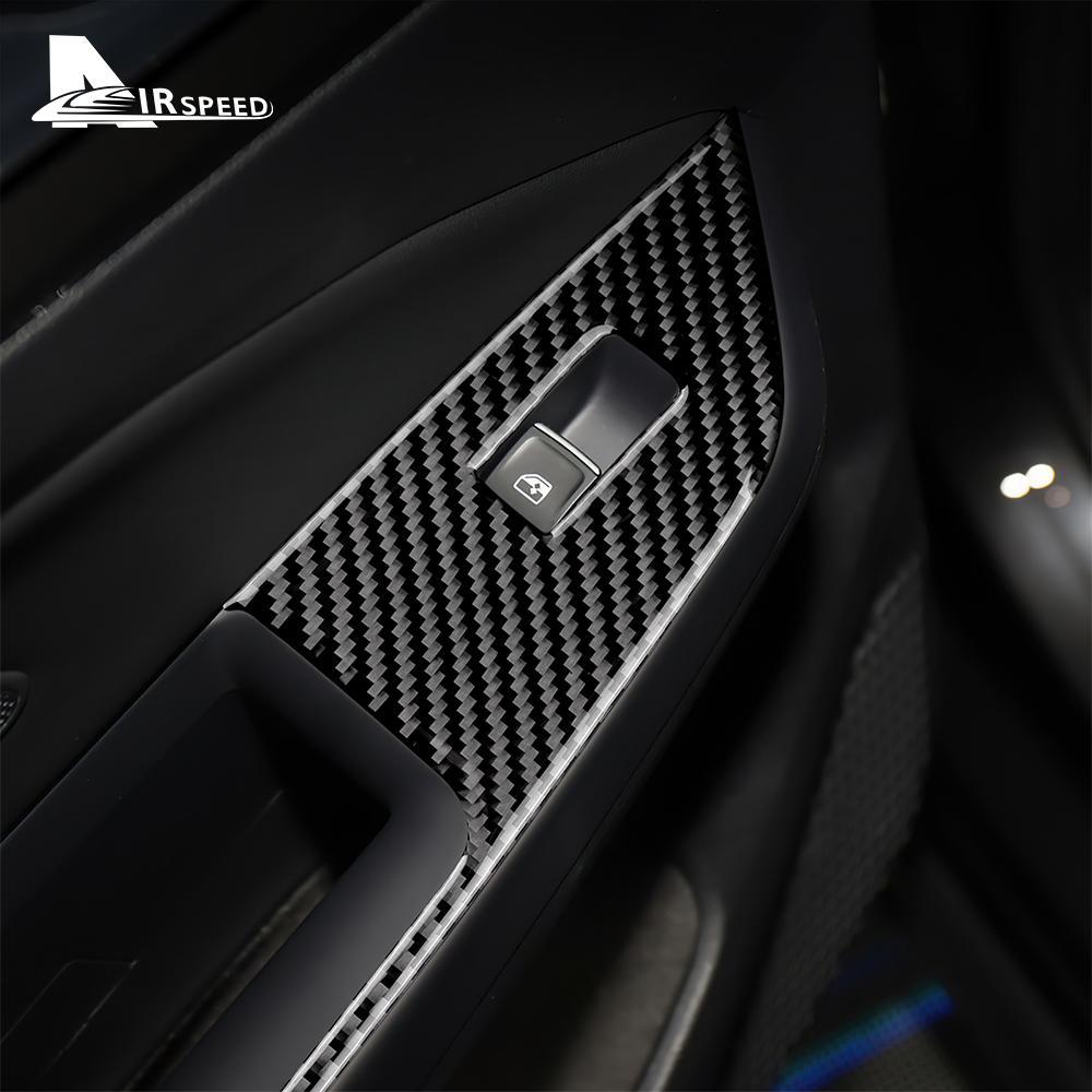 Real Carbon Fiber Interior Trim For Volkswagen VW Golf 8 MK8 2020 2021 2022 2023 Window Lift Switch Button Sticker Accessories