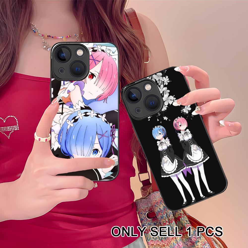 ReZero Rem Ram Silicone Mobile Phone Case for iPhone 17 16 15 14 13 12 11 X XR XS Air Pro Max Plus Mini Colorful Cover