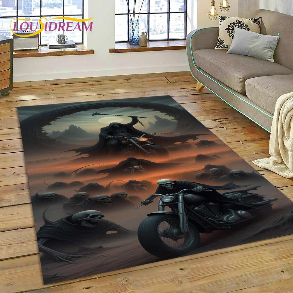 2025 New Gothic Horror Character Skull Ghost Spirit Carpet Rug for Bedroom Living Room Home Sofa Decoration,kids Decor Floor Mat