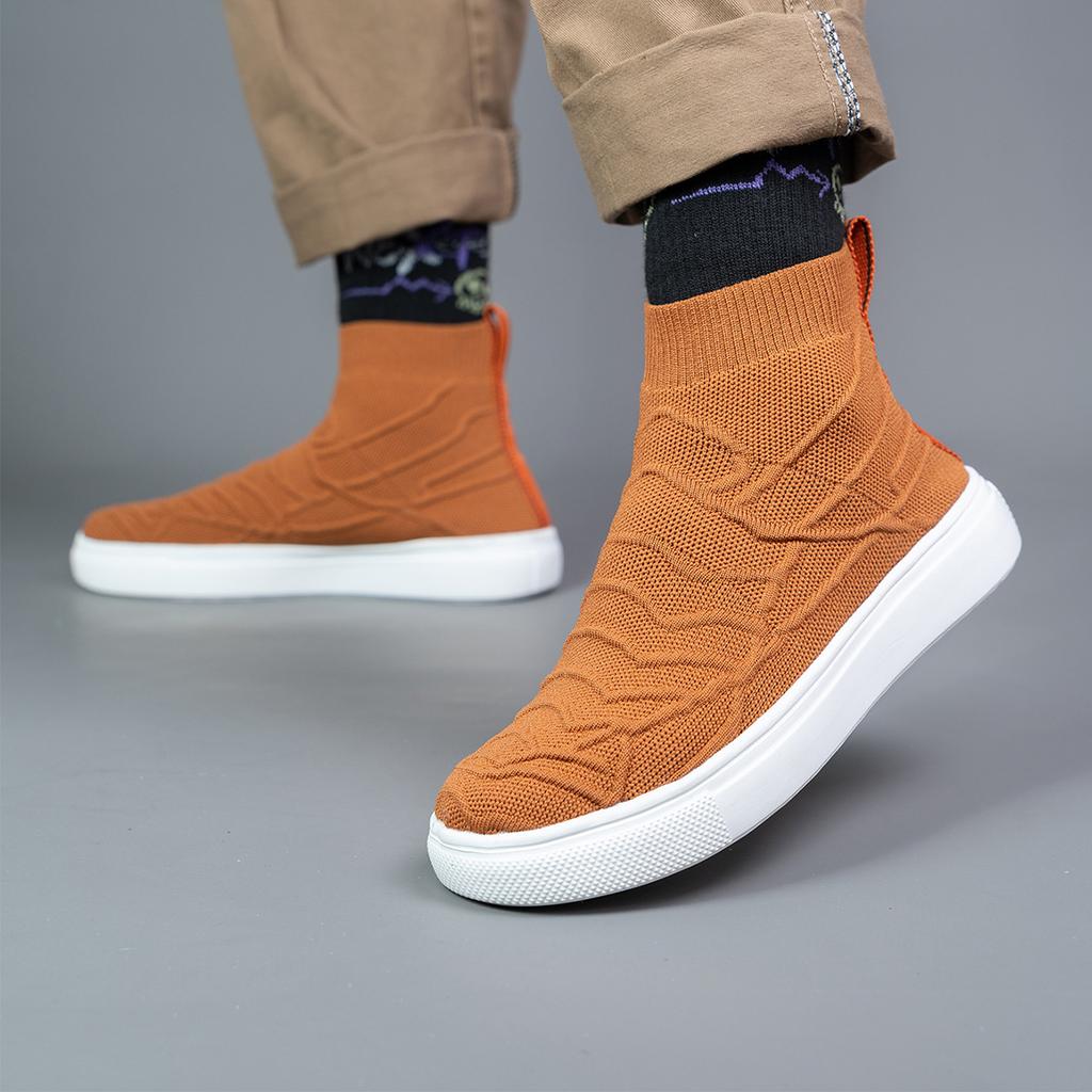 Plus Size High Top Massive Sports Sock Boot New Men Sock Sneakers Man Running Sport Shoes White Sports Shoes Knit Gym Male Shoes