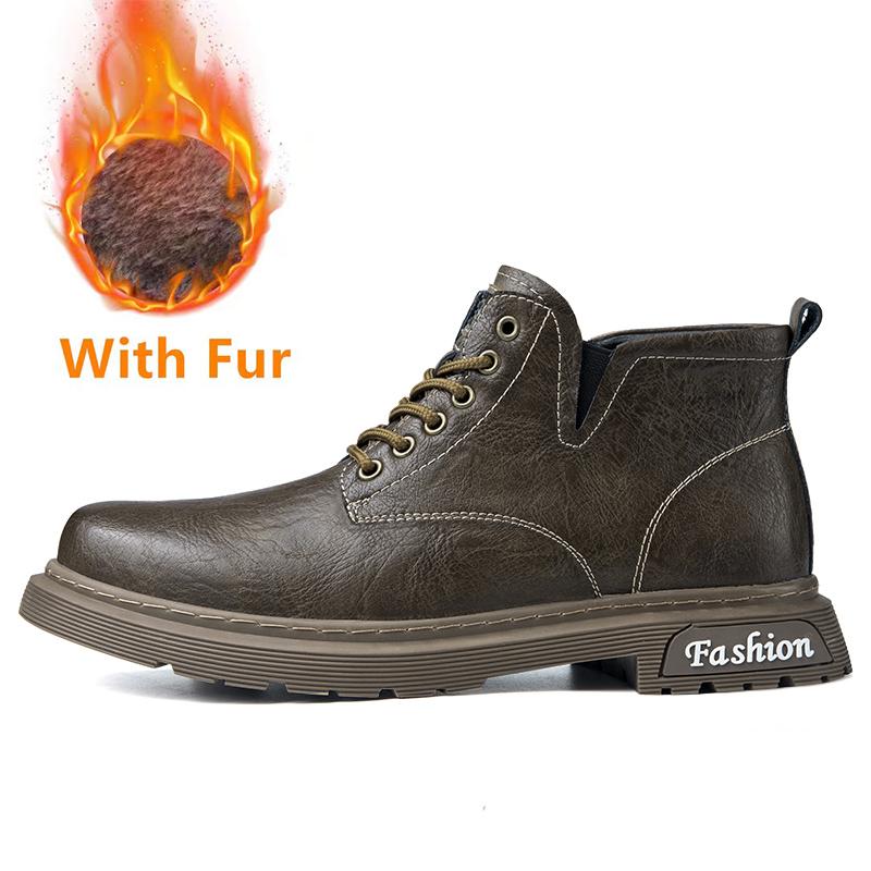 

Genuine Leather Man Shoes Trend Mens Ankle Boots Men All-match Leisure Oxford Shoes Classic Style Male Motorcycle Boots 47