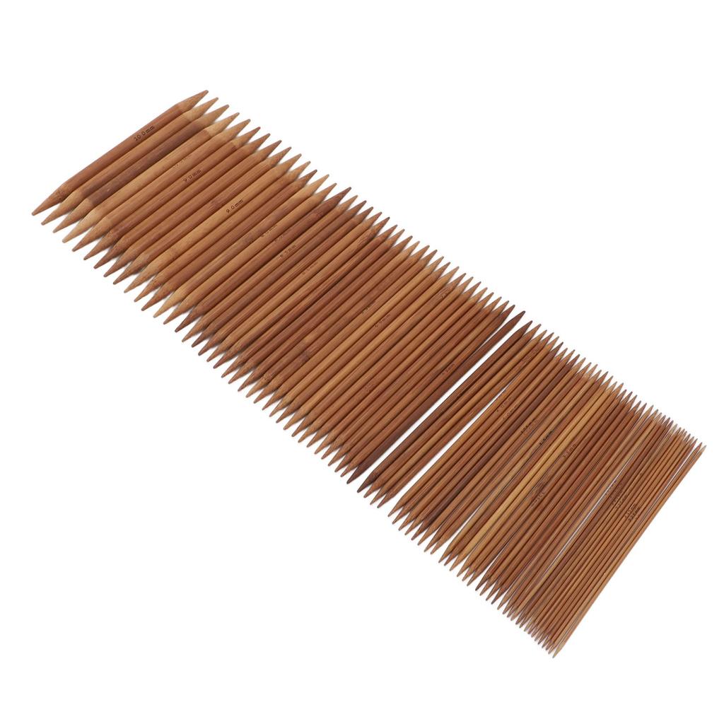 75 Pieces Knitting Needles Set Carbonized Bamboo Sweater   Double Pointed Knitting Needles