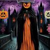 2D Halloween Horror Evil Pumpkin Man Hanging Background Cloth Halloween Terror Atmosphere Indoor and Outdoor Decoration Supplies