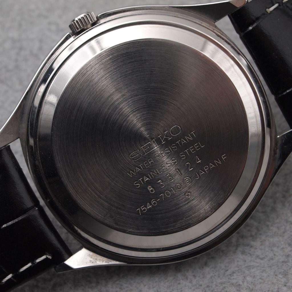 Used Overhauled SEIKO Type 2 Roman Sunburst 7546 Vintage Quartz