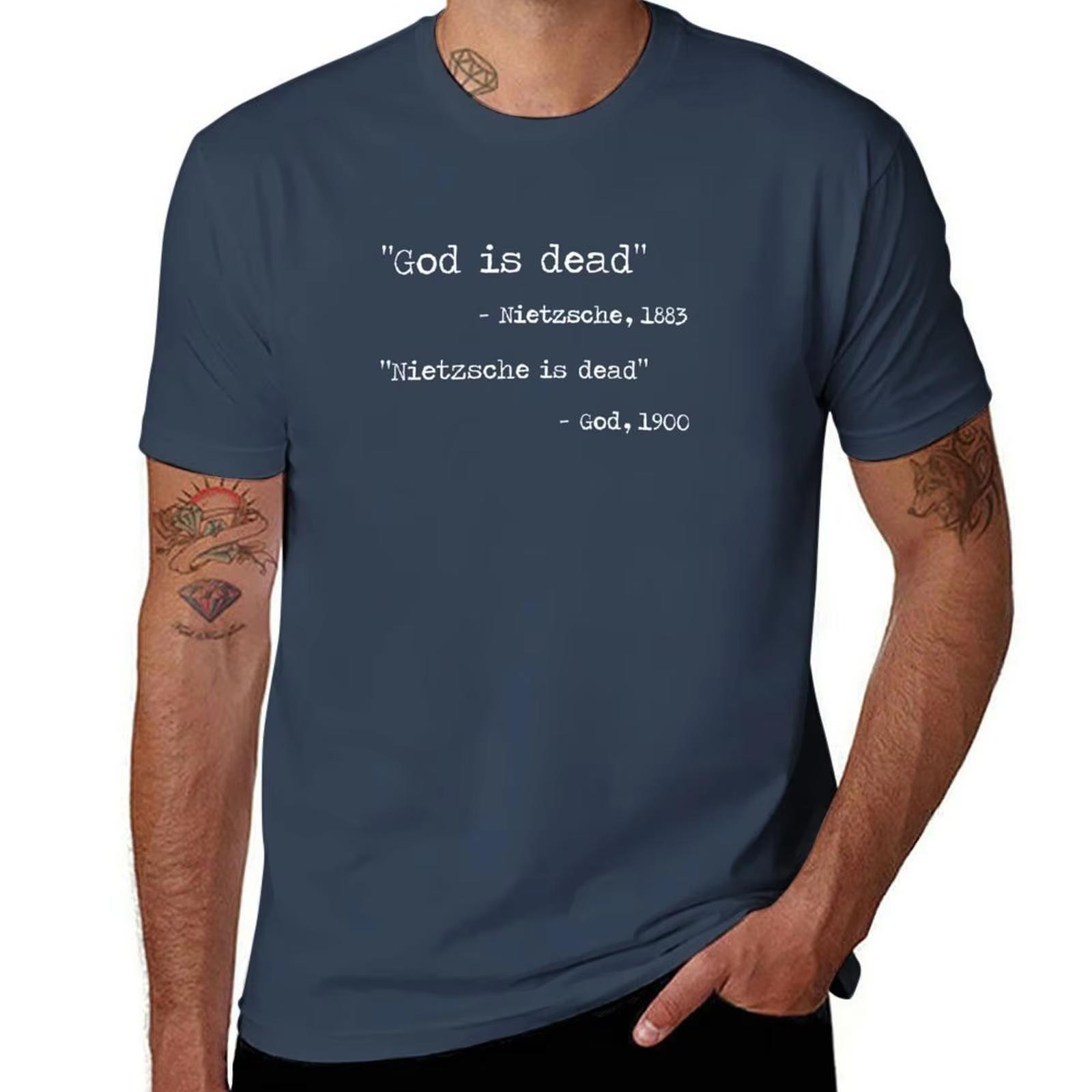 

God Is Dead - Friedrich Nietzsche T-Shirt Anime Clothes Anime Sweat Tops Heavyweight T Shirts for Men XXXL
