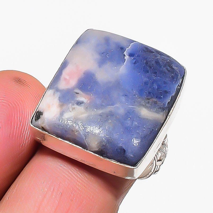 

Natural Tiffany Stone Gemstone 925 Sterling Silver Jewelry Ring Size 8 w1k40