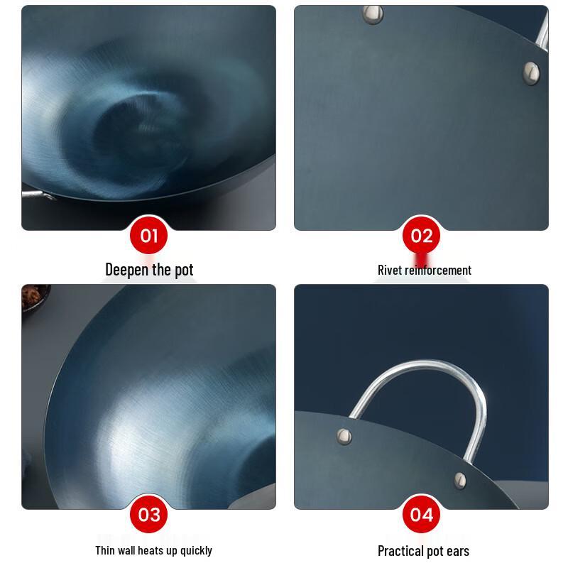 Wutuo 60cm Traditional Cast Iron Round Bottom Wok