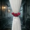 Bat Shape Window Drapes Holders Halloween Curtain Tieback, Glossy Holder, Gothic Haunted House Theme Party Supplies Drapery Holdback for Home