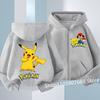 Boys Girls Fashion Streetwear Kids Zip Up Hoodie Jacket Japanese Anime Printed Zipper Sweatshirt Casual Coat