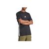 Adidas Essential Striped Comfortable Breathable Skin-Friendly Soft Short Sleeve T-Shirt Men Tops Black JD1906