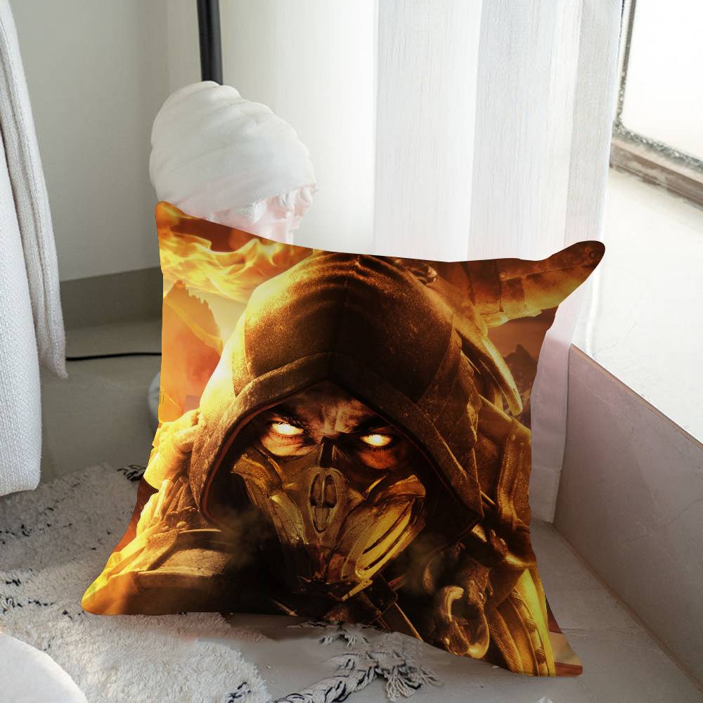 

S-SCORPION M-Mortal Kombat Pillow Cushion Cover Pillowcase Living Room Sofa Home Decor Customized 16x16Inch