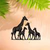 1pc 2D Flat African Giraffe Family Metal Wall Sculpture Statue Animal Mural for Kids Bedroom Decor Gift