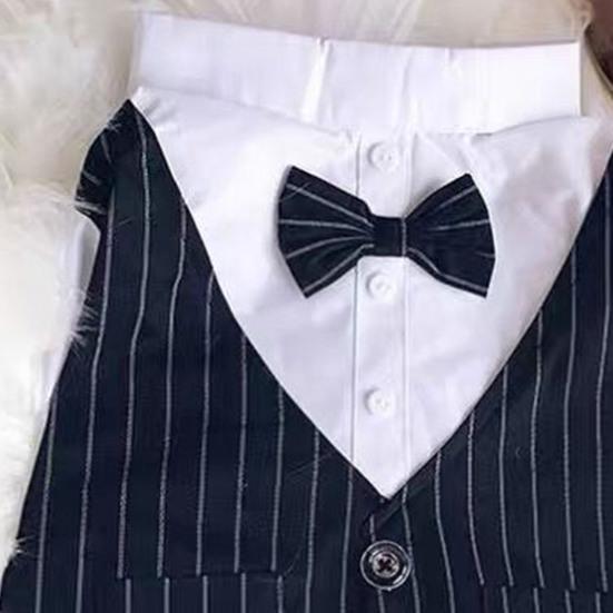 Pet Suit Bowtie Short Sleeve Cat Outfit Dog Wedding Suit Formal Shirt for Small Dogs