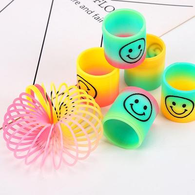 Colorful Educational Mini Rainbow Ring: Nostalgic Seven-Color Elastic Toy for Kids
