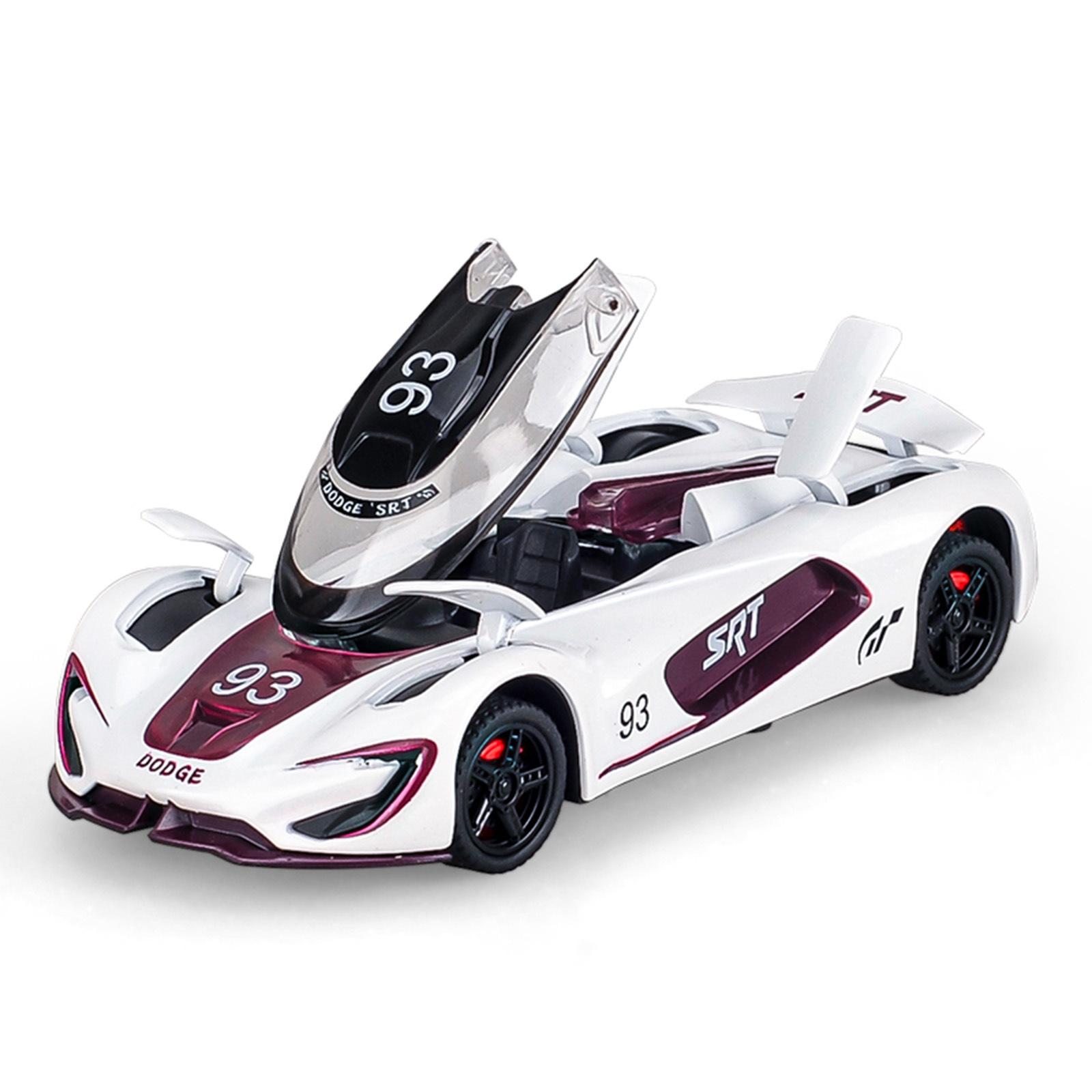 1/32 Dodge Tomahawk SRT V10 Concept Sportwagen Legierung Metall Druckguss Modellauto Auto Zentralsteuerung Ornament Dekoration Geschenk Freund weiß