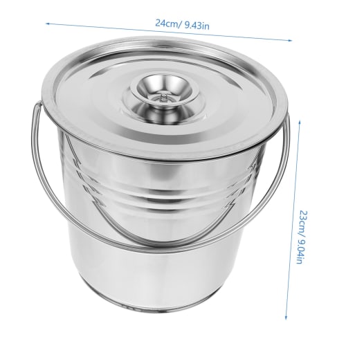 SEWOART Stainless Steel Ash Bucket for Fireplaces and Barbecues, Lightweight and Easy to Carry, with Durable Handle, Versatile for Grills and Fire Pit