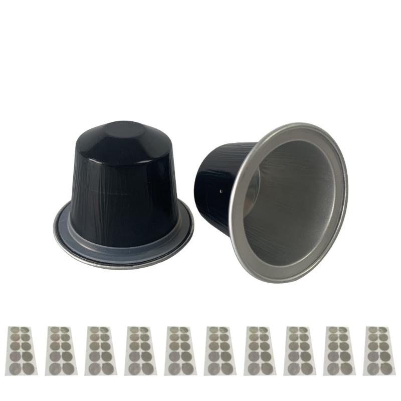 

100 шт. одноразовых кофейных капсул из алюминиевой фольги с крышками для кофеварки X3UC чёрный