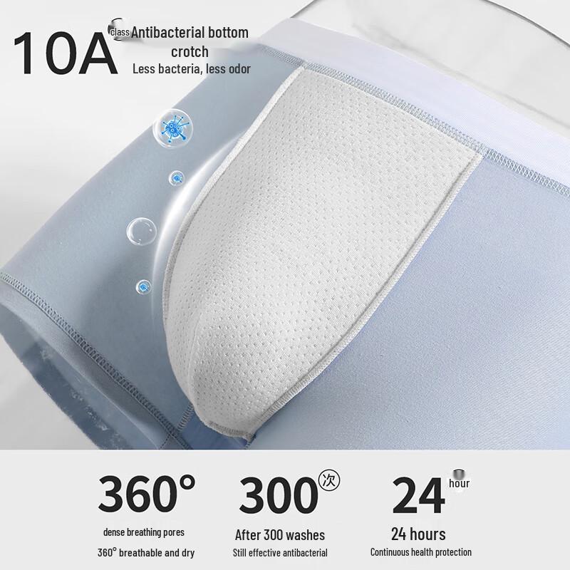 Fenteng Men's Antibacterial Xinjiang Cotton Boxer Briefs 4-Pack