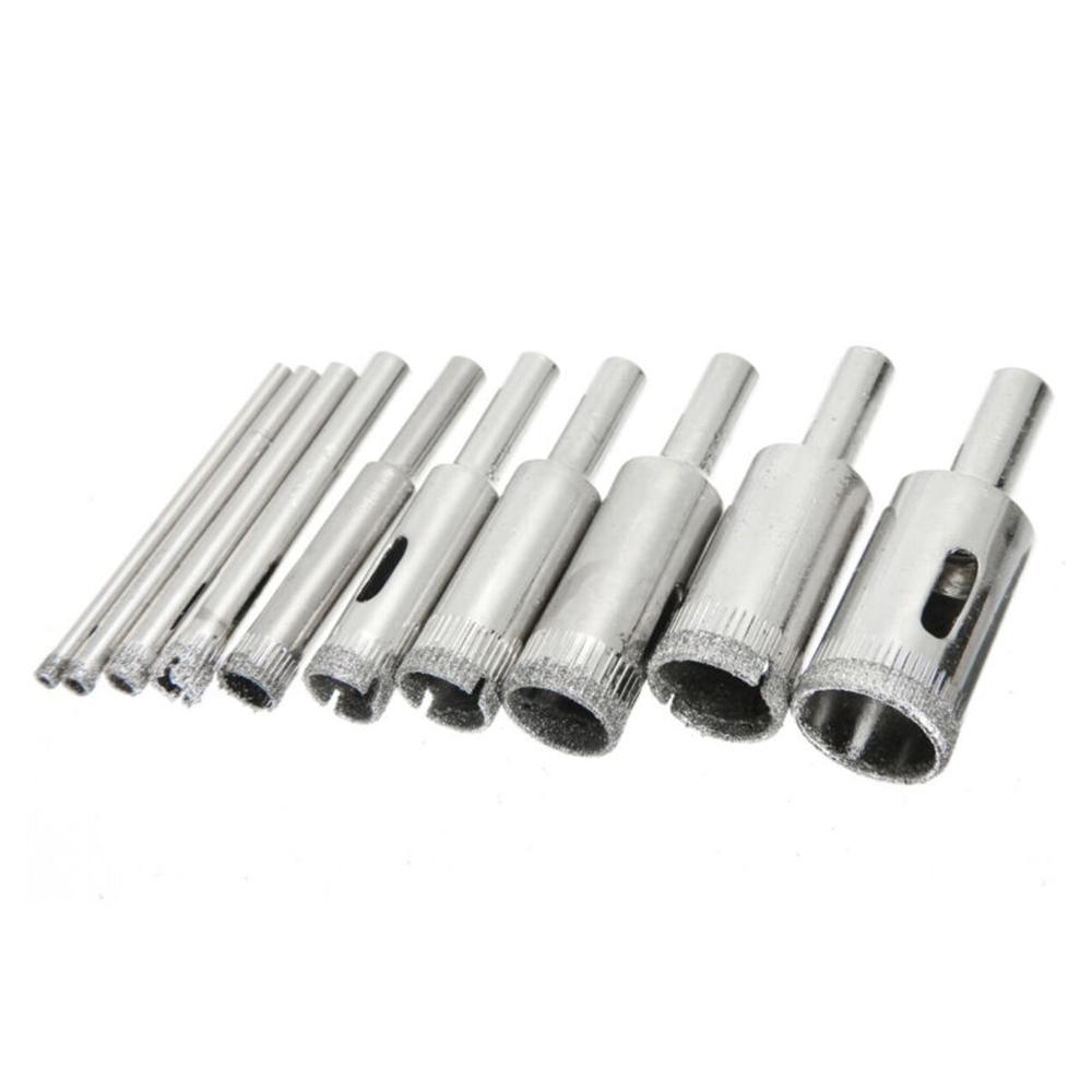 

Электроинструмент-10 шт. 3 мм-18 мм Алмазный инструмент Сверло Набор кольцевых пил для стеклянной керамической мраморной плитки