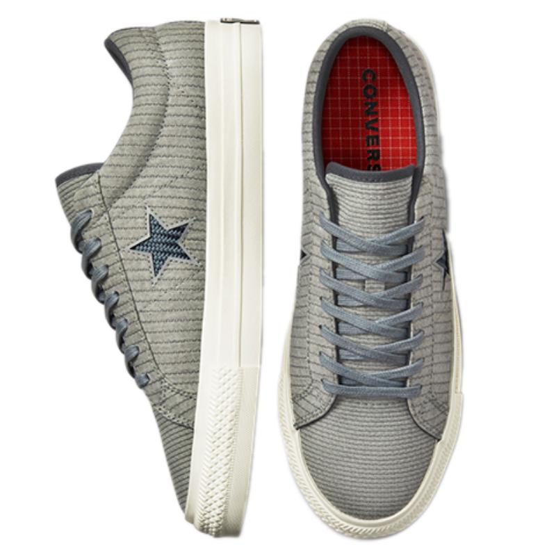 Converse One Star Mellow Mild Canvas Striped Sporty Low-Top Board Shoes Unisex Coastal Grey