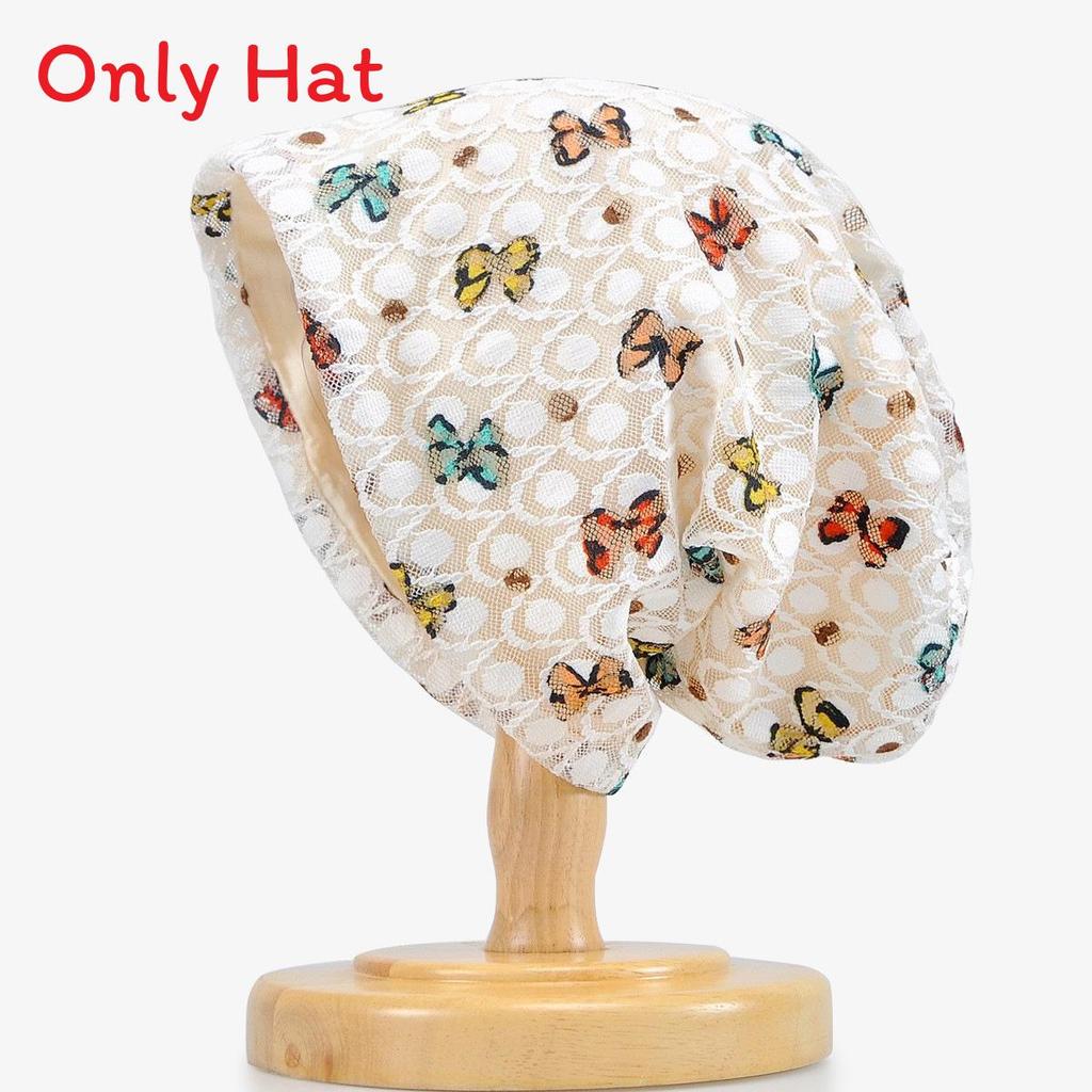 Duidui Butterfly Mesh Summer Knit Hat With Sun Protection For Women WhiteButterflyCap
