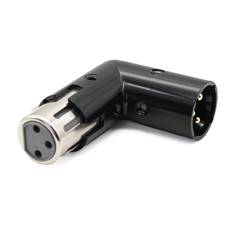 

Metal 3Pin Male to Female Angled Auditory Connector Adapter for Stage Performers and Recording
