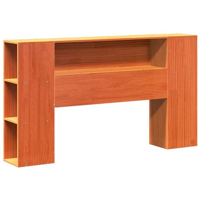 VidaXL Tête de lit avec rangement cire marron 160cm bois massif de pin, tête de lit en bois, tête de lit avec rangement, 855626