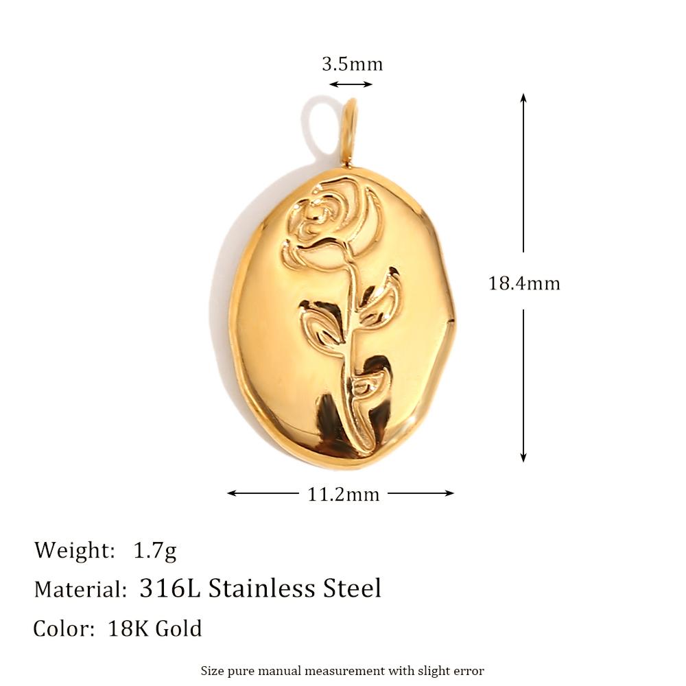 

MamacitaSlay diy Vintage Rose Butterfly Polar Star Moon stainless steel charms 18K Gold Plated charms for jewelry making