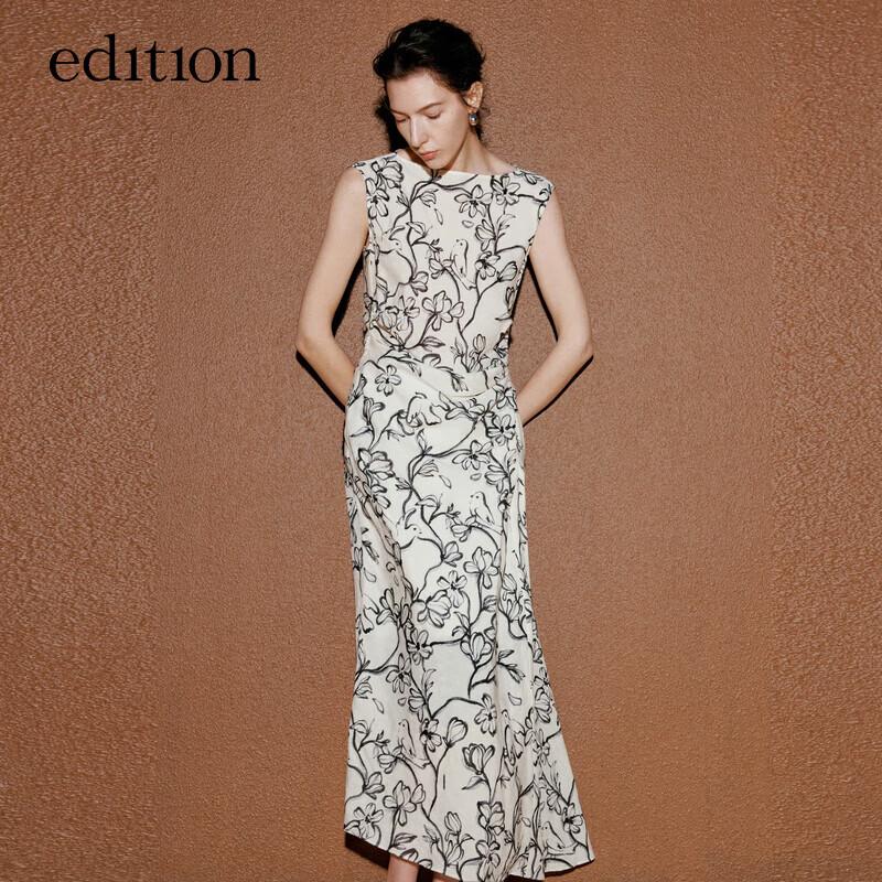 

Edition Women s Cool-Tone Chinese Style Pleated Lyocell Maxi Dress S