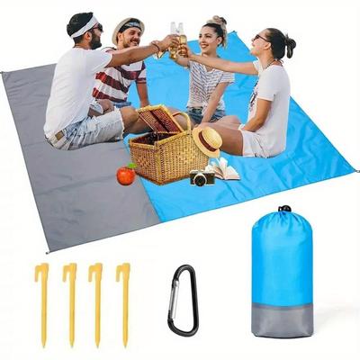 Stranddecke Sanddicht 200 X 140cm Strandmatte Leicht Picknick für Reisen Wandern Sport Tragbar faltbares Sitzkissen Stranddecke
