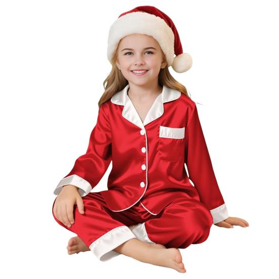 Familie Julepysjamas Matchende Sett 2 Deler Nattøy Antrekk Jule-temakostymer Komfortabelt Loungewear for Voksne Barn