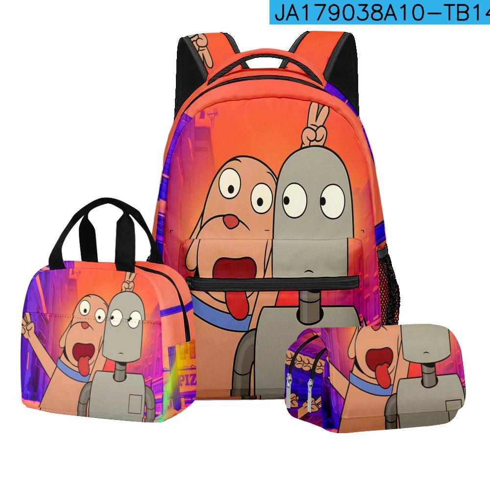 Classique Populaire Nouveauté Robot Rêves Impression 3D Set de 3 pièces Sacs d'école pour étudiants Carnet de voyage Sac à dos Sac à déjeuner Trousse