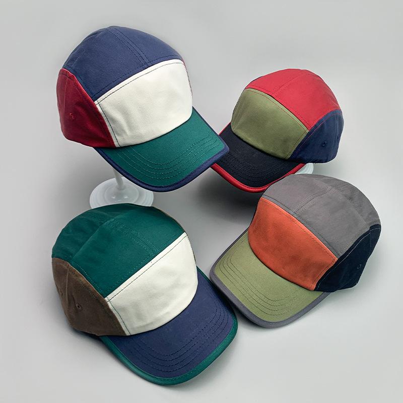 Japanese Simple Contrasting Color Fashionable Men'S And Women'S Baseball Caps Cotton Breathable Color Matching Versatile Sports Sun Hats