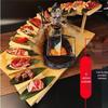 Artistic Wooden Tiered Platter for Sushi, Barbecue, and Hot Pot - Creative Restaurant Tableware Dish Plates