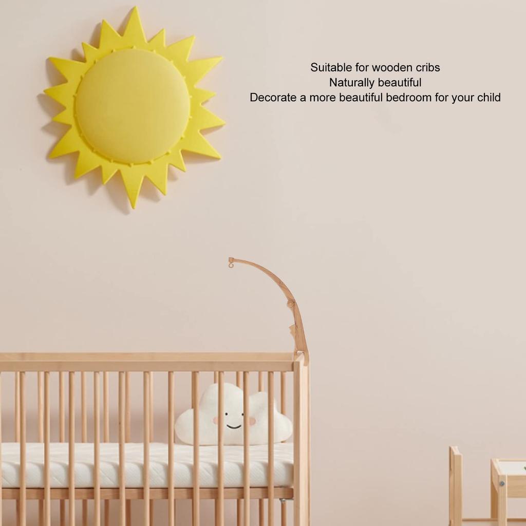 Bras Mobile pour Lit de Bébé Type Pince Pliable Bras Suspendu pour Jouets Aspect Bois Stable Lit de Bébé Mobile Musical pour Lit de Bébé de Crèche
