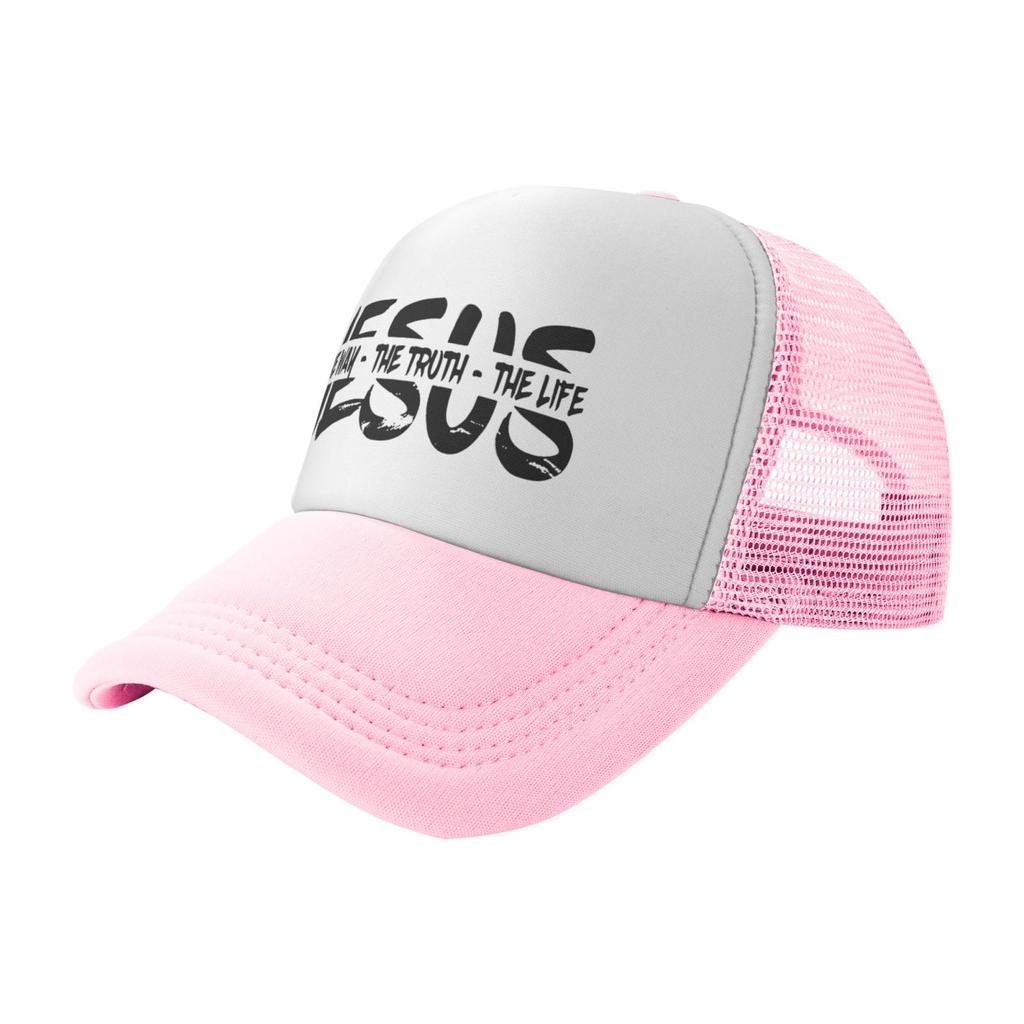 Jesus The Way, Truth, Life Trucker Cap Snapback Hat for Unisex Baseball Unisexs Hats Caps for Logo Wire Side