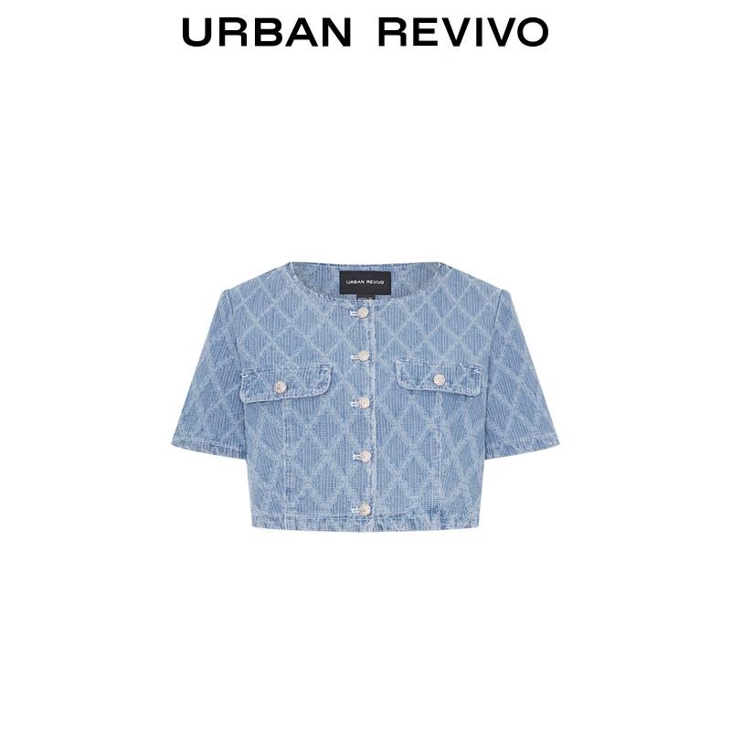 UR Women's Retro Diamond Short Denim Jacket