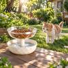 Large Capacity Cat Feeder Removable 2 Tier Pet Feeder Ant Proof Food Dish And Easy Clean Bowl Water Dispenser 2-in-1 Plastic Feeding for Outdoor