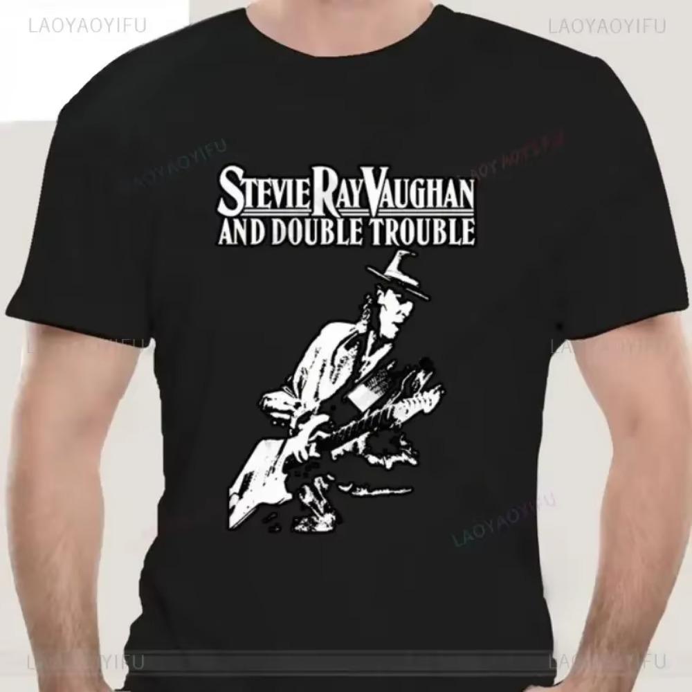 Man Woman Tee Stevie Ray Vaughan Guitar Blues Roc SRV Unisex O-neck Fashion Graphic T Shirts Men Streetwear Clothing