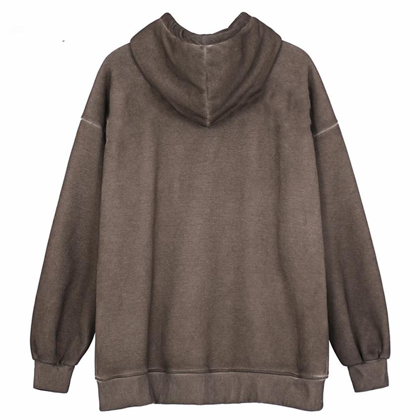 Mulheres vintage anjo impressão jaqueta com capuz zip up manga longa bolso outono inverno streetwear casaco y2k estética solta hoodies