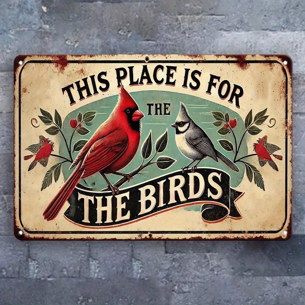 Vintage Metal Tin Sign Retro Bird Wall Art 8x12 Inch Home Decor Cafe Farmhouse