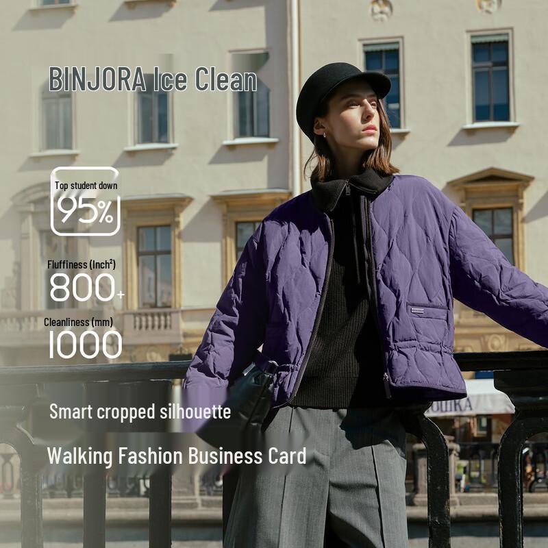 BINJORA Women's Lightweight Round Neck Down Jacket J5300JI30D