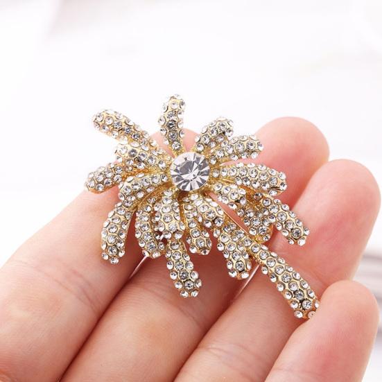 Women Brooch High-Gloss Rhinestone Inlay Sparkling Irregular Shape Lapel Pin Non-Slip Buckle Scarf Badge Clothing Sweaters Collars Bags Accessories