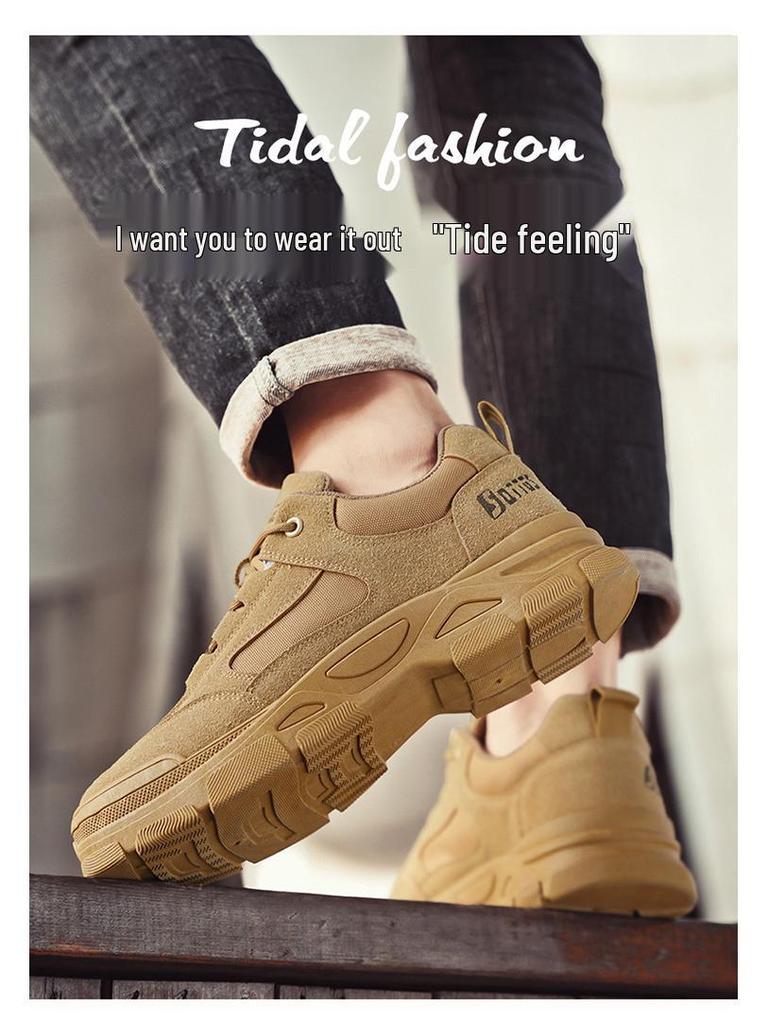 Męskie oddychające buty robocze antypoślizgowe - Konstrukcja odporna na ścieranie i casualowy sportowy design skate